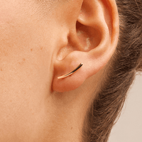 Curved Bar Stud Earrings in 9kt Yellow Gold Earrings Bevilles 