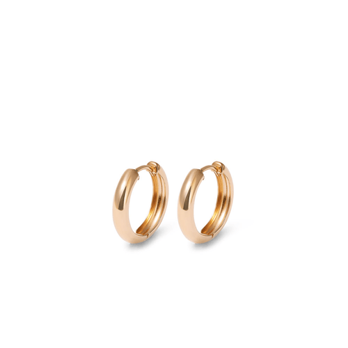 11mm Half Round Huggie Earrings in 9kt Yellow Gold Earrings Bevilles 