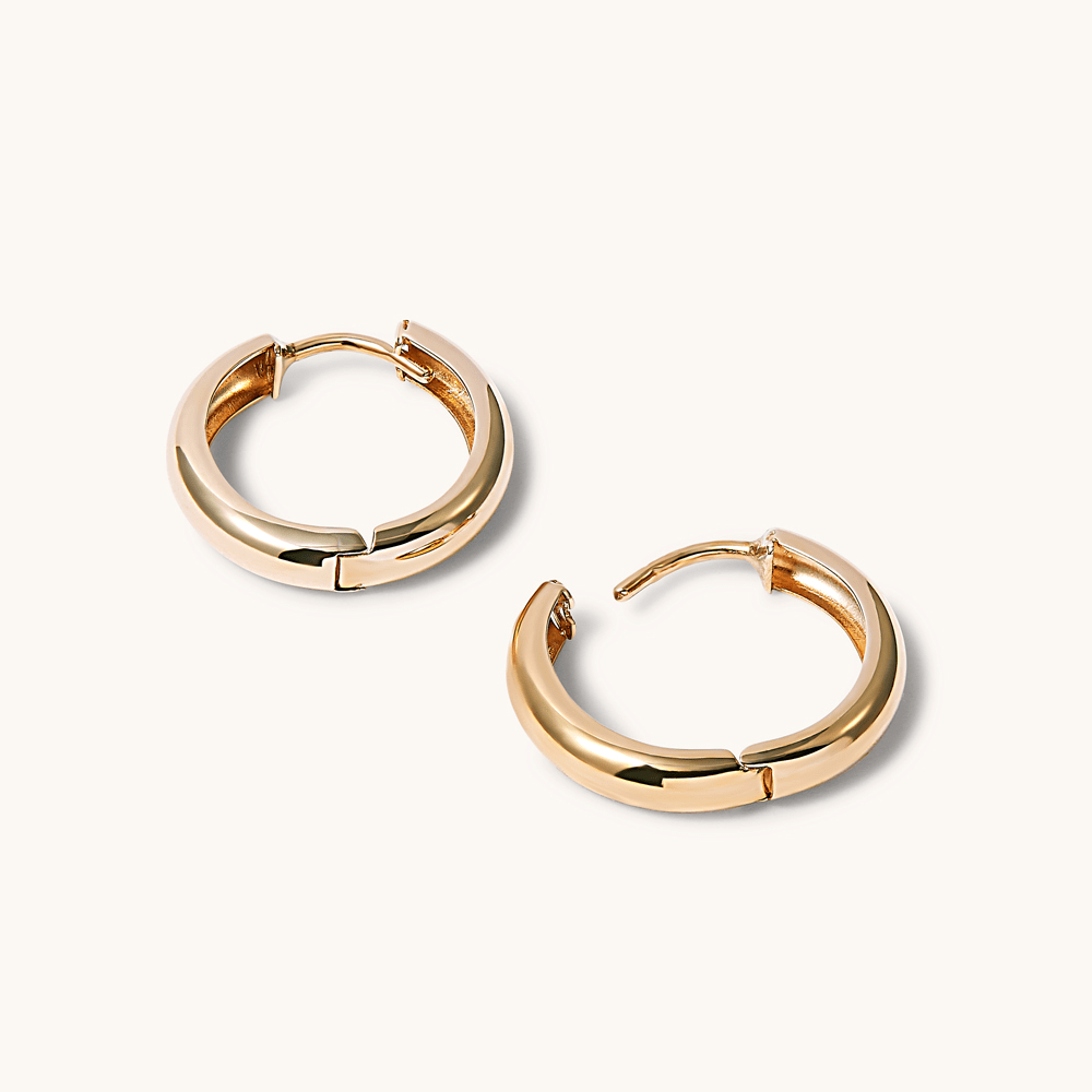 11mm Half Round Huggie Earrings in 9kt Yellow Gold Earrings Bevilles 
