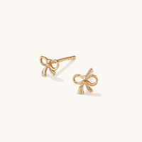 Bow Stud Earrings in 18kt Gold Plated Sterling Silver Earrings Bevilles 