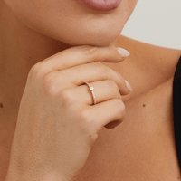 Pear Cut Cubic Zirconia Solitaire Ring in 18kt Gold Plated Sterling Silver Rings Bevilles 