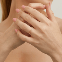 Pave Cubic Zirconia Open Wave Ring in 18kt Gold Plated Sterling Silver Rings Bevilles 