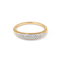 3mm Pavé Cubic Zirconia Dome Ring in 18kt Gold Plated Sterling Silver Rings Bevilles 
