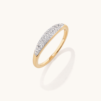 3mm Pavé Cubic Zirconia Dome Ring in 18kt Gold Plated Sterling Silver Rings Bevilles 