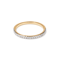1.5mm Pave Cubic Zirconia Ring in 18kt Gold Plated Sterling Silver Rings Bevilles 