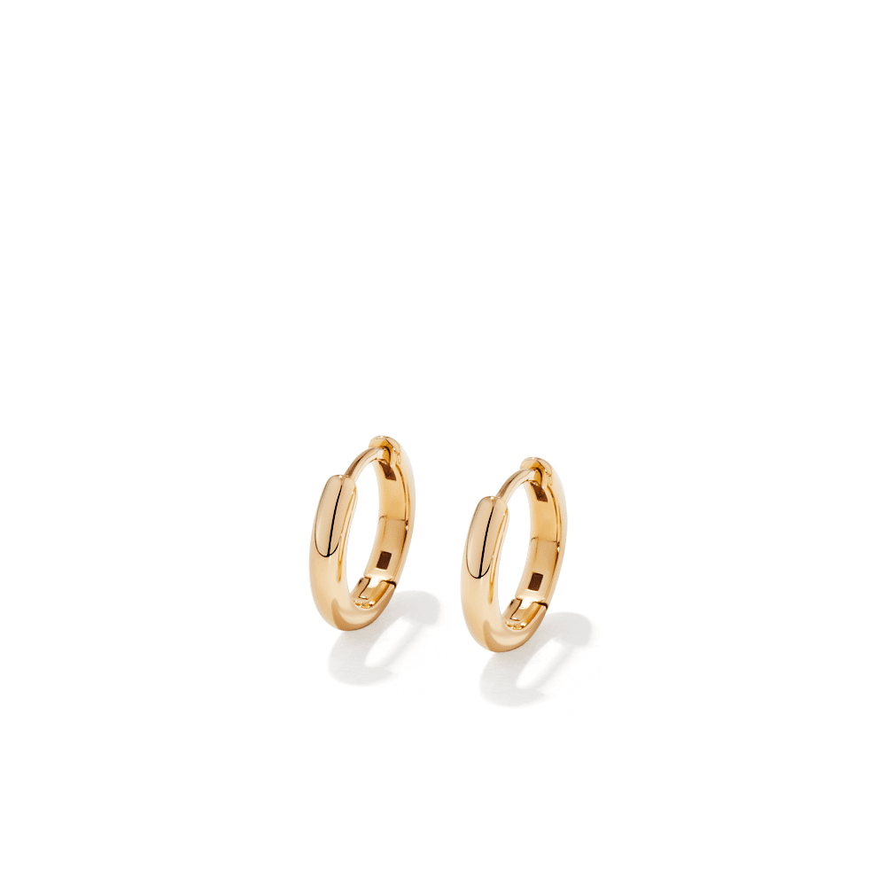 10mm Half Round Huggie Earrings in 18kt Gold Plated Sterling Silver Earrings Bevilles 