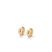 10mm Half Round Huggie Earrings in 18kt Gold Plated Sterling Silver Earrings Bevilles 
