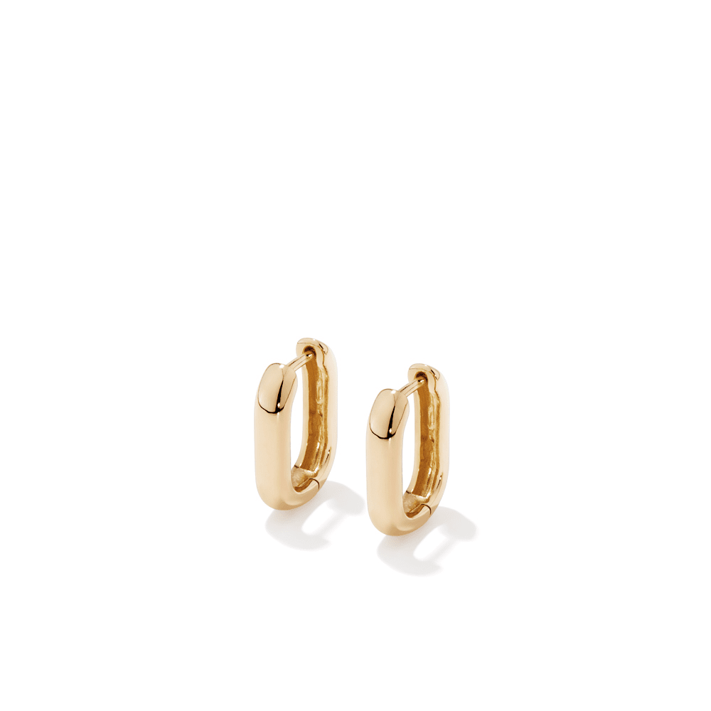 15mm Paperclip Huggie Earrings in 18kt Gold Plated Sterling Silver Earrings Bevilles 