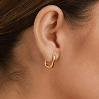 15mm Paperclip Huggie Earrings in 18kt Gold Plated Sterling Silver Earrings Bevilles 