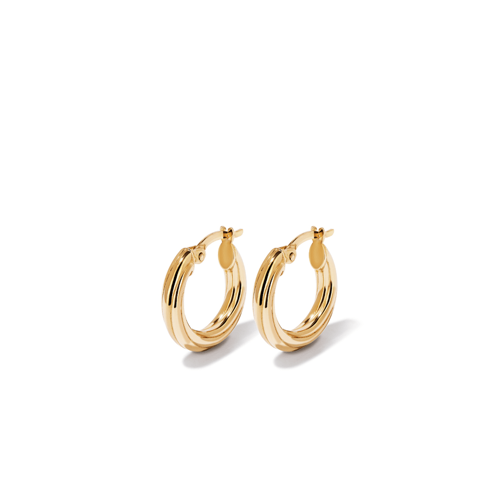 10mm Twist Hoop Earrings in 9kt Bonded Yellow Gold Earrings Bevilles 