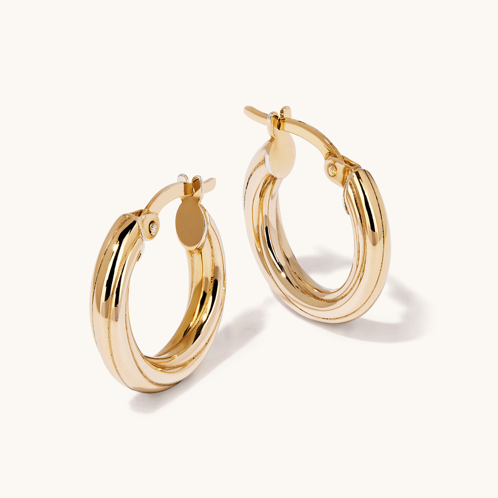 10mm Twist Hoop Earrings in 9kt Yellow Bonded Gold Earrings Bevilles 