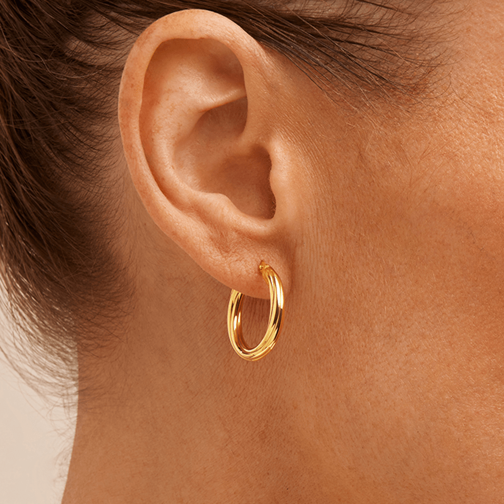15mm Twist Hoop Earrings in 9kt Yellow Bonded Gold Earrings Bevilles 