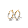 15mm Two-Toned Twist Hoop Earrings in 9kt Bonded Yellow and White Gold Earrings Bevilles 