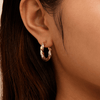 15mm Two-Toned Twist Hoop Earrings in 9kt Bonded Yellow and White Gold Earrings Bevilles 