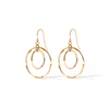 Double Circle Drop Earrings in 9kt Bonded Yellow Gold Earrings Bevilles 