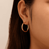 20mm Square Edge Hoop Earrings in 9kt Bonded Yellow Gold Earrings Bevilles 