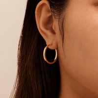 20mm Square Edge Hoop Earrings in 9kt Bonded Yellow Gold Earrings Bevilles 