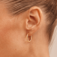 15mm Square Edge Hoop Earrings in 9kt Bonded Yellow Gold Earrings Bevilles 