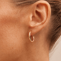 15mm Tube Hoop Earrings in 9kt Bonded Yellow Gold Earrings Bevilles 