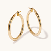 20mm Tube Hoop Earrings in 9kt Bonded Yellow Gold Earrings Bevilles 