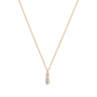 45cm Three Stone Swirl Necklace with 0.23tw of Laboratory-Grown Diamonds in 9kt Yellow Gold Pendants Bevilles 