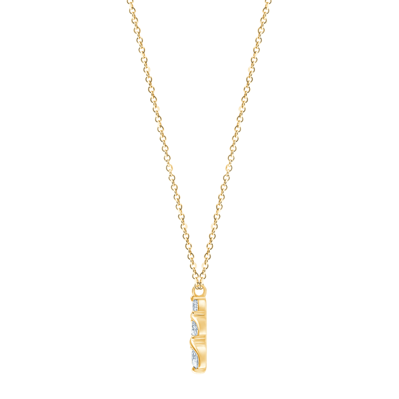 45cm Three Stone Swirl Necklace with 0.23tw of Laboratory-Grown Diamonds in 9kt Yellow Gold Pendants Bevilles 