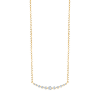 45cm Curved Bar Necklace with 0.31tw of Laboratory-Grown Diamonds in 9kt Yellow Gold Pendants Bevilles 