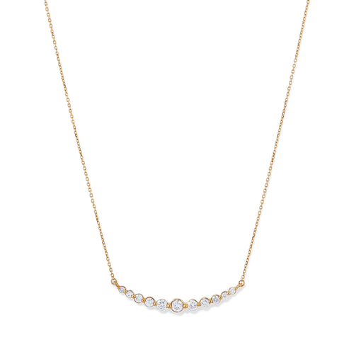 45cm Curved Bar Necklace with 0.31tw of Laboratory-Grown Diamonds in 9kt Yellow Gold Pendants Bevilles 