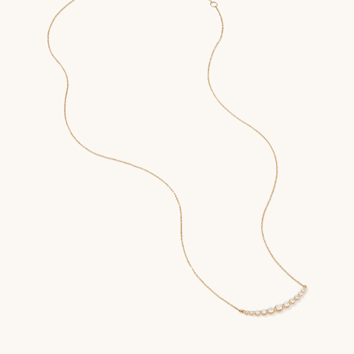 45cm Curved Bar Necklace with 0.31tw of Laboratory-Grown Diamonds in 9kt Yellow Gold Pendants Bevilles 