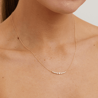 45cm Curved Bar Necklace with 0.31tw of Laboratory-Grown Diamonds in 9kt Yellow Gold Pendants Bevilles 