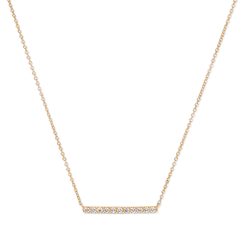 45cm Bar Necklace with 0.26tw of Laboratory-Grown Diamonds in 9kt Yellow Gold Necklaces Bevilles 