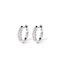 Five Stone Claw Set Hoop Earrings with 0.24tw of Laboratory-Grown Diamonds in Sterling Silver and Platinum Earrings Bevilles 