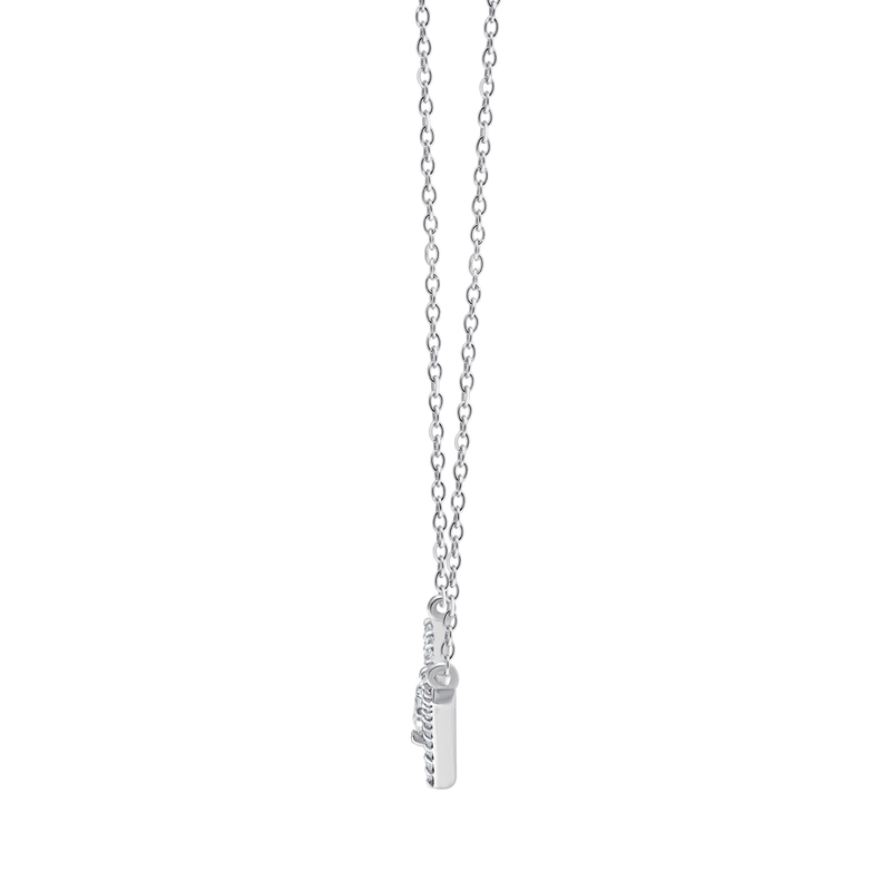 45cm Contour Solitaire Necklace with 0.32tw of Laboratory-Grown Diamonds in Sterling Silver and Platinum Pendants Bevilles 