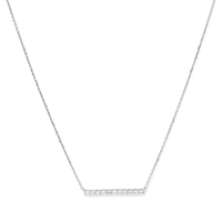 45cm Bar Necklace with 0.26tw of Laboratory-Grown Diamonds in Sterling Silver and Platinum Pendants Bevilles 