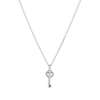 45cm Heart Key Pendant Necklace with 0.01tw of Laboratory-Grown Diamonds in Sterling Silver and Platinum Pendants Bevilles 