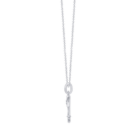 45cm Heart Key Pendant Necklace with 0.01tw of Laboratory-Grown Diamonds in Sterling Silver and Platinum Pendants Bevilles 