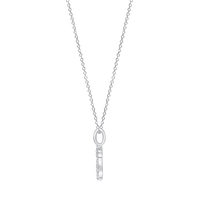45cm Aum Necklace with 0.18tw of Laboratory-Grown Diamonds in Sterling Silver and Platinum Pendants Bevilles 