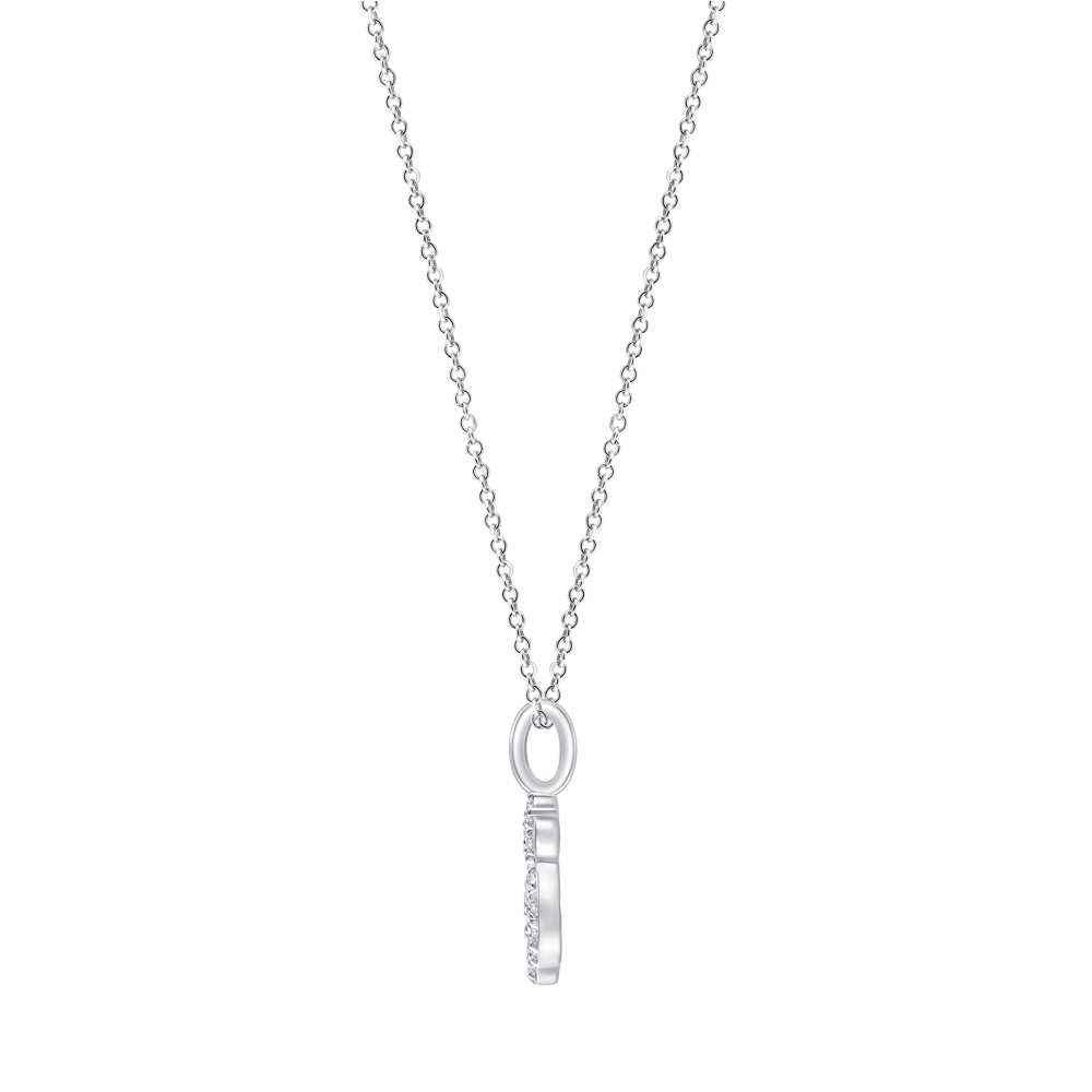 45cm Aum Necklace with 0.18tw of Laboratory-Grown Diamonds in Sterling Silver and Platinum Pendants Bevilles 