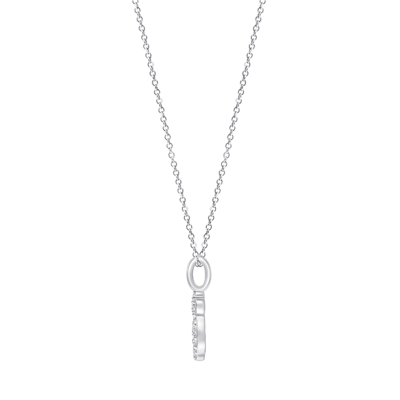 45cm Aum Necklace with 0.18tw of Laboratory-Grown Diamonds in Sterling Silver and Platinum Pendants Bevilles 