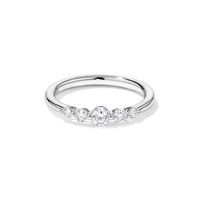 Five Stone Ring with 0.31tw of Laboratory-Grown Diamonds in Sterling Silver and Platinum Rings Bevilles 