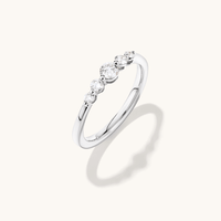 Five Stone Ring with 0.31tw of Laboratory-Grown Diamonds in Sterling Silver and Platinum Rings Bevilles 
