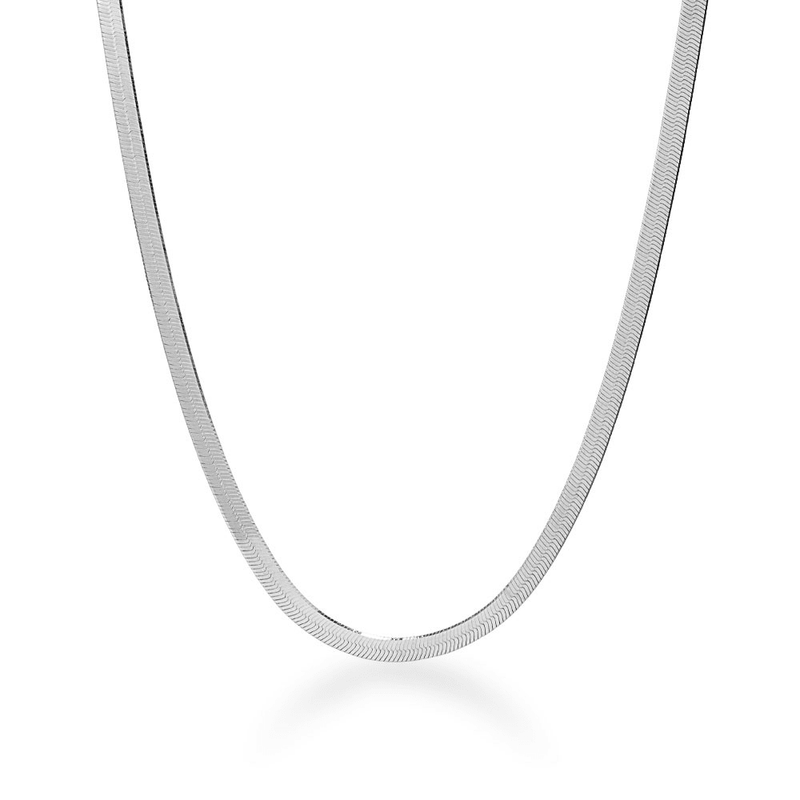 Herringbone 45cm Chain Necklace in Sterling Silver Necklaces Bevilles 