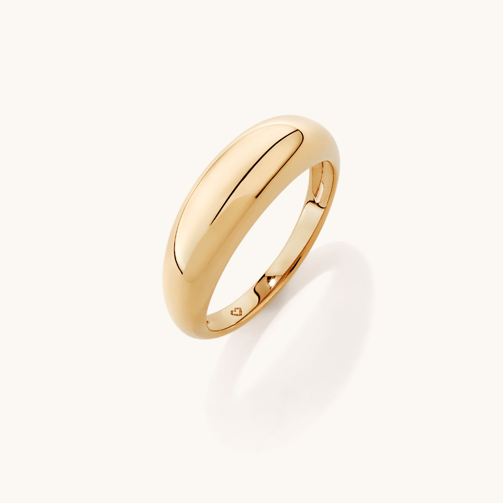 Polished Dome Ring in 18kt Yellow Gold Plated Sterling Silver Rings Bevilles 