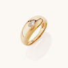 Marquise Cubic Zirconia Dome Ring in 18kt Gold Plated Sterling Silver Rings Bevilles 
