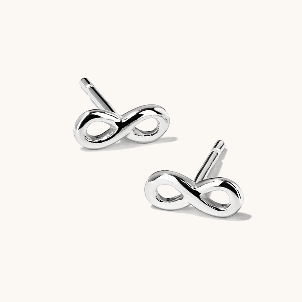 Infinity Stud Earrings in Sterling Silver Earrings Bevilles 