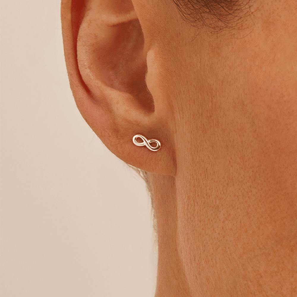 Infinity Stud Earrings in Sterling Silver Earrings Bevilles 