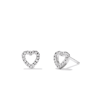 Cubic Zirconia Heart Studs in Sterling Silver Earrings Bevilles 