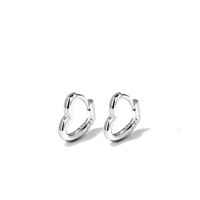 Heart Huggie Earrings in Sterling Silver Earrings Bevilles 