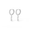 Cubic Zirconia Infinity Charm Huggie Earrings in Sterling Silver Earrings Bevilles 