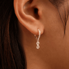 Cubic Zirconia Infinity Charm Huggie Earrings in Sterling Silver Earrings Bevilles 